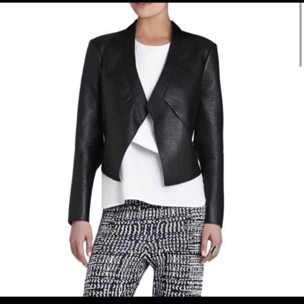 ♥️BCBG MaxAzria Lloyd Faux leather blazer